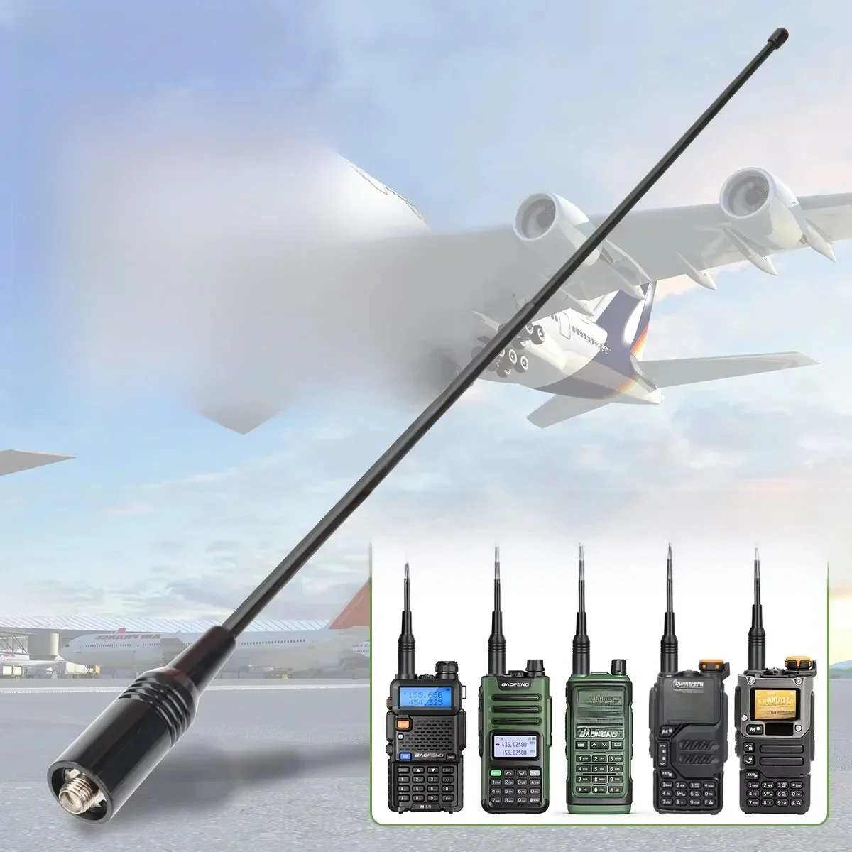 AM-771 Antena pełnozakresowa 108-136Mhz do krótkofalówek Quansheng UVK5 UVK6 UV5R Plus Baofeng M5R UV17M UV13M Rt-830 — zdjęcie 2