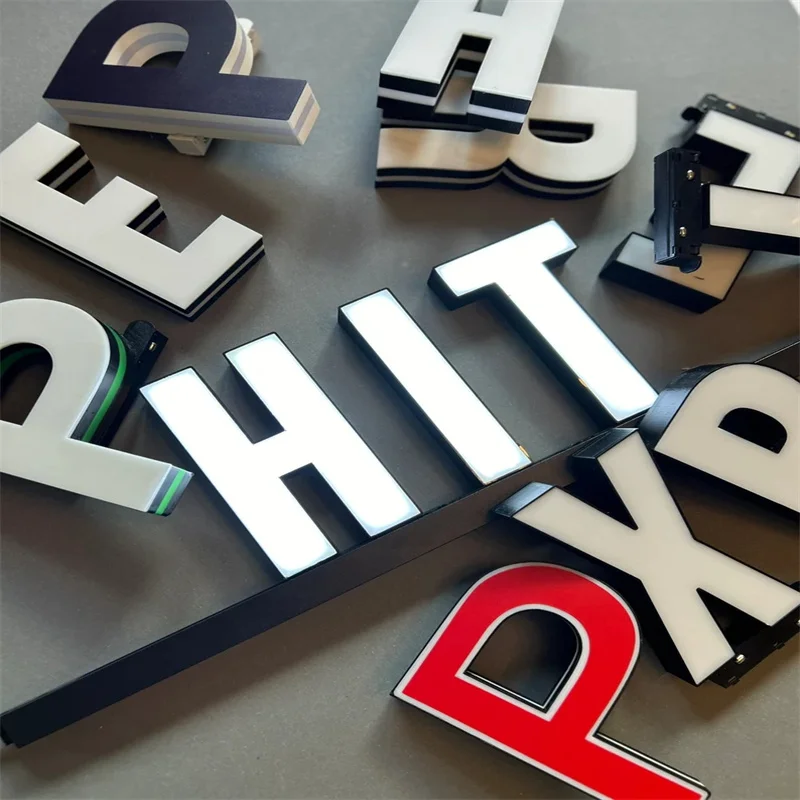 Custom Backlit Letters,Business Building Signs,LED Channel Letters,Illuminated Sign,Shop Decor Logo Business 3D Letter Sign