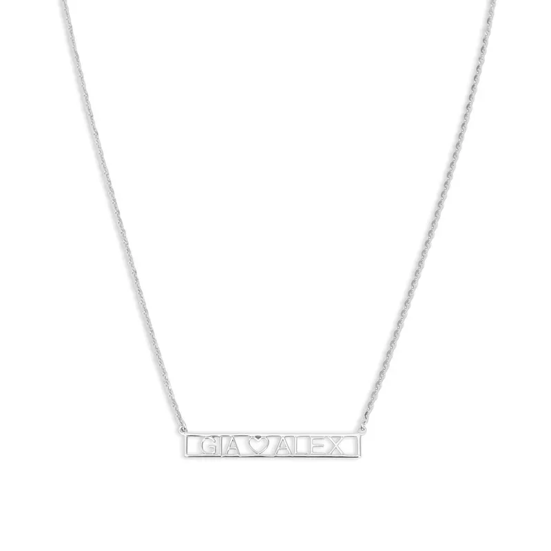 Personalized Name Horizontal Bar Necklace Quality Stainless Steel Women's Name Necklace Pendant Best Holiday Gift for Women