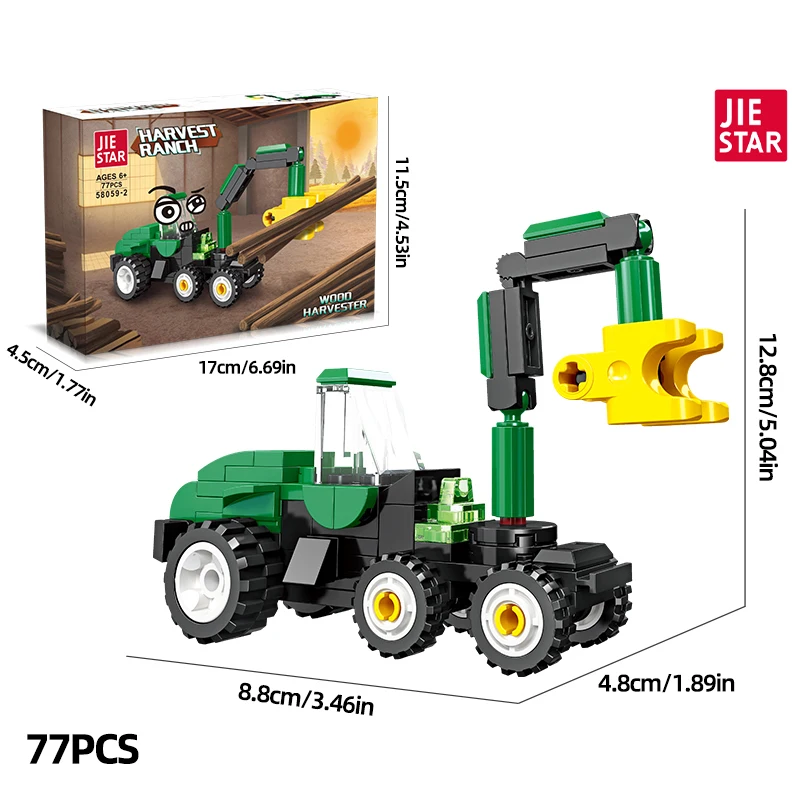 Città Creative Farm Tool Macchine Serie Harvester Trattore Accessori fai da te Building Blocks Giocattoli di mattoni Regali di compleanno di Natale