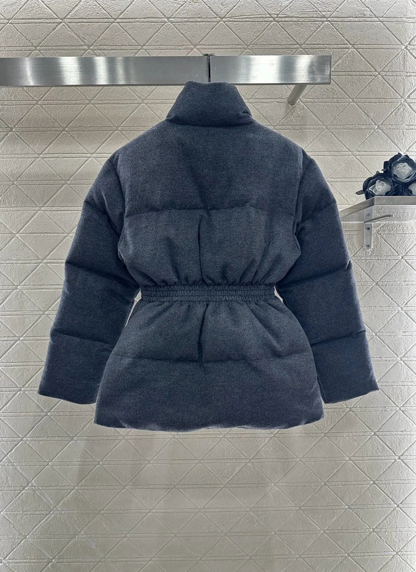 

25 Autumn/Winter New Women's High Collar Jacket Versatile, Fashionable, Solid Color, Thickened Warmth, Belt Jacket