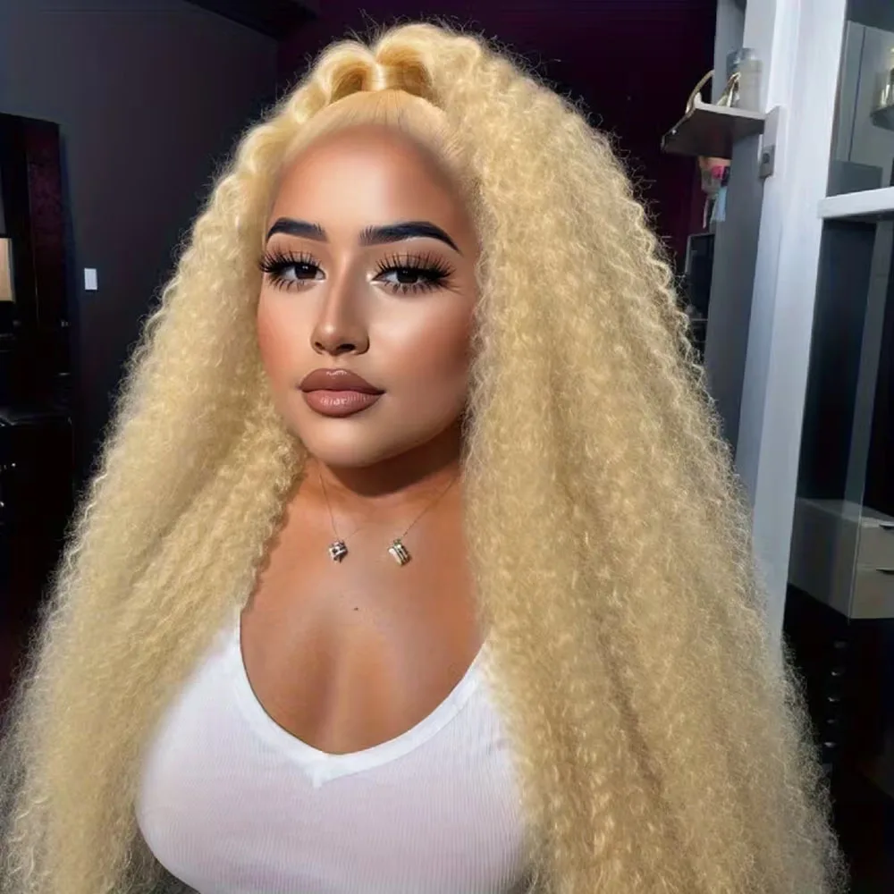 

613 Блондинка Глубокая волна 13x4 HD Парик фронтальной части шнурка 200 Плотность человеческих волос 20-42 дюйма Парик фронта шнурка для чернокожих женщин