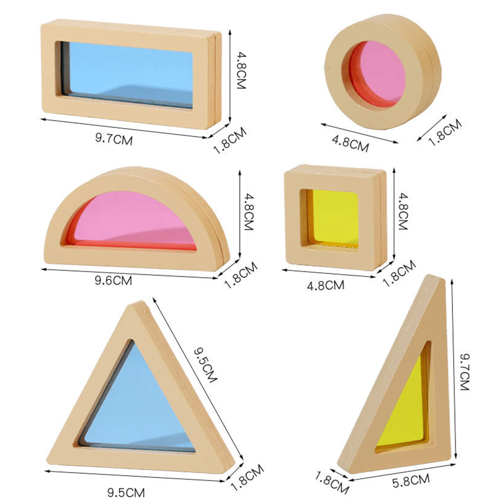 24 Uds. Bloques de construcción apilables de madera juguete sensorial geométrico Color colorido juguete de Aprendizaje Temprano para juego de padres e hijos