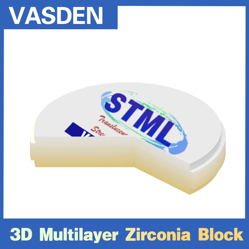 Imagem -04 - Multilayer Zirconia Block Super Translúcido Dental Zircônia em Branco 98 mm Cadcam Milling Disc 16 Cores Vasden3d