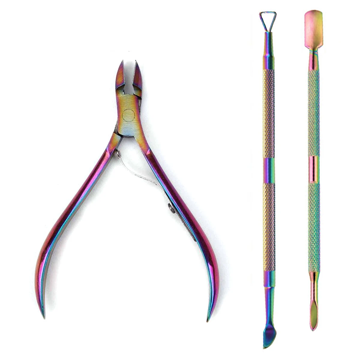 4 stks/set Professionele Rvs Nail Cutter Schaar Tangen Muti Functie Cuticle Pusher Remover Nail Care Manicure Kits