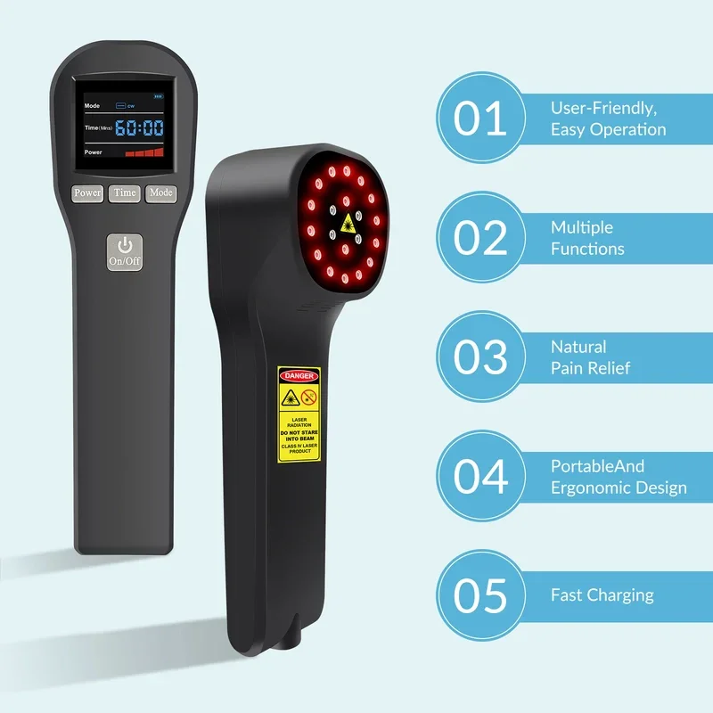 

880 МВт для домашнего использования, лечение трицелевого нерва с лазерным аппаратам для физиотерапии и реабилитации, 4x808 нм + 16x650 нм, 20 диодов