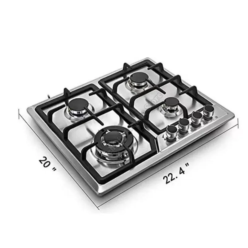 موقد غاز 4 شعلات منزلية تجارية موقد غاز من الفولاذ المقاوم للصدأ موقد غاز موقد غاز موقد من الزجاج المقسى