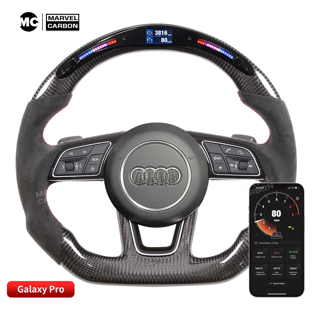 

100% Real Carbon Fiber LED Performance Steering Wheel for Audi RS