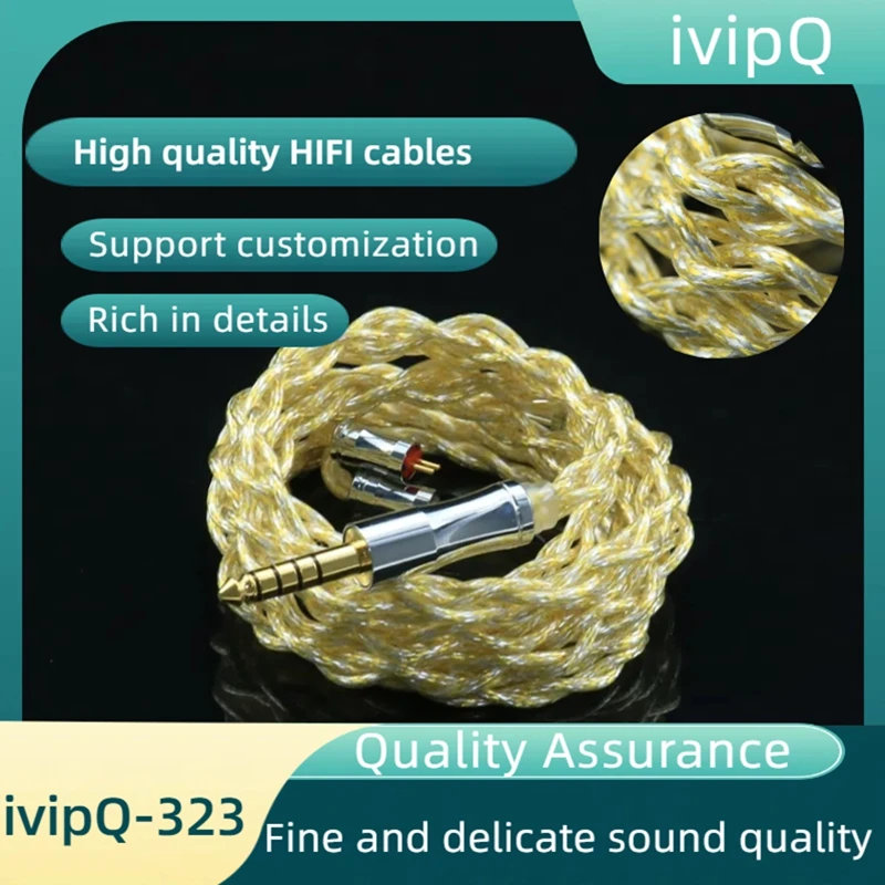 IvipQ-323 kabel do słuchawki douszne HIFI z 4.4mm 3.5mm MMCX 2 PIN QDC N5005 TFZ IE900 6.35mm dla TANZU SE535 UE900S