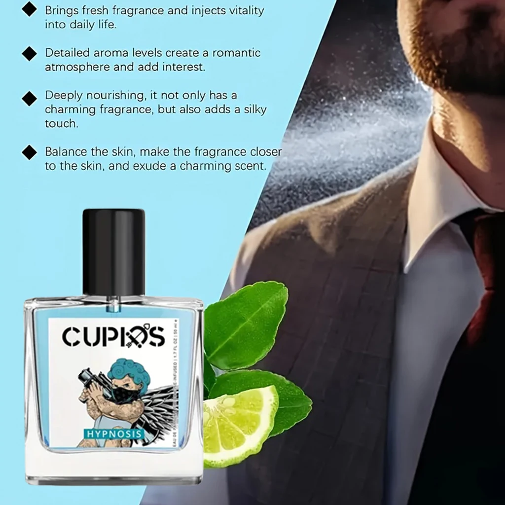 Perfume Hipnótico Masculino Cupido, de Longa Duração, Charme Romântico, Novo, 50ml, 2022