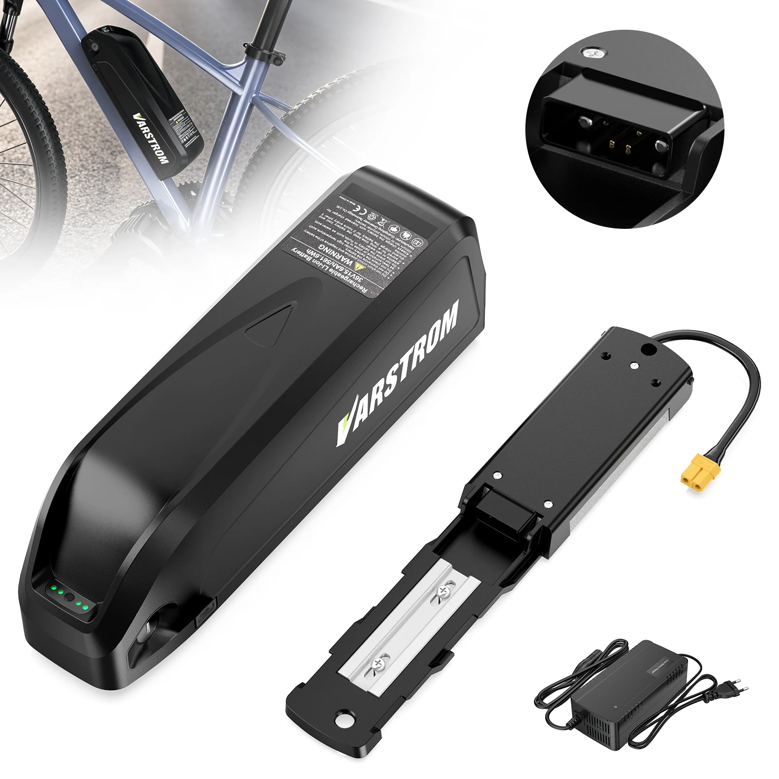 [Entrega en 3 días] Batería de litio Hailong de 36 V y 15,6 Ah para bicicleta eléctrica, 561,6 Wh, BMS inteligente de 30 A, cargador rápido de 42 V y 
