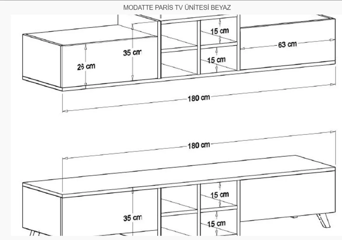 Ubbu Home White TV Unit-Modern Shelf Walnut