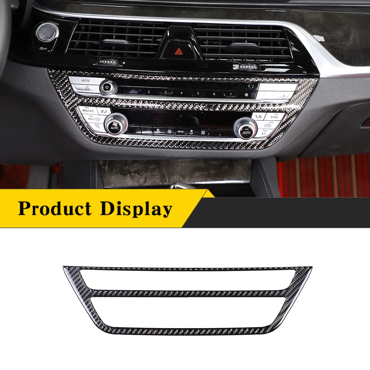 

For BMW 5 Series G30 G38 2018-2022 Carbon Fiber （Soft） Car Air Conditioning Adjustment Switch Decorative Stickers Car Accessorie