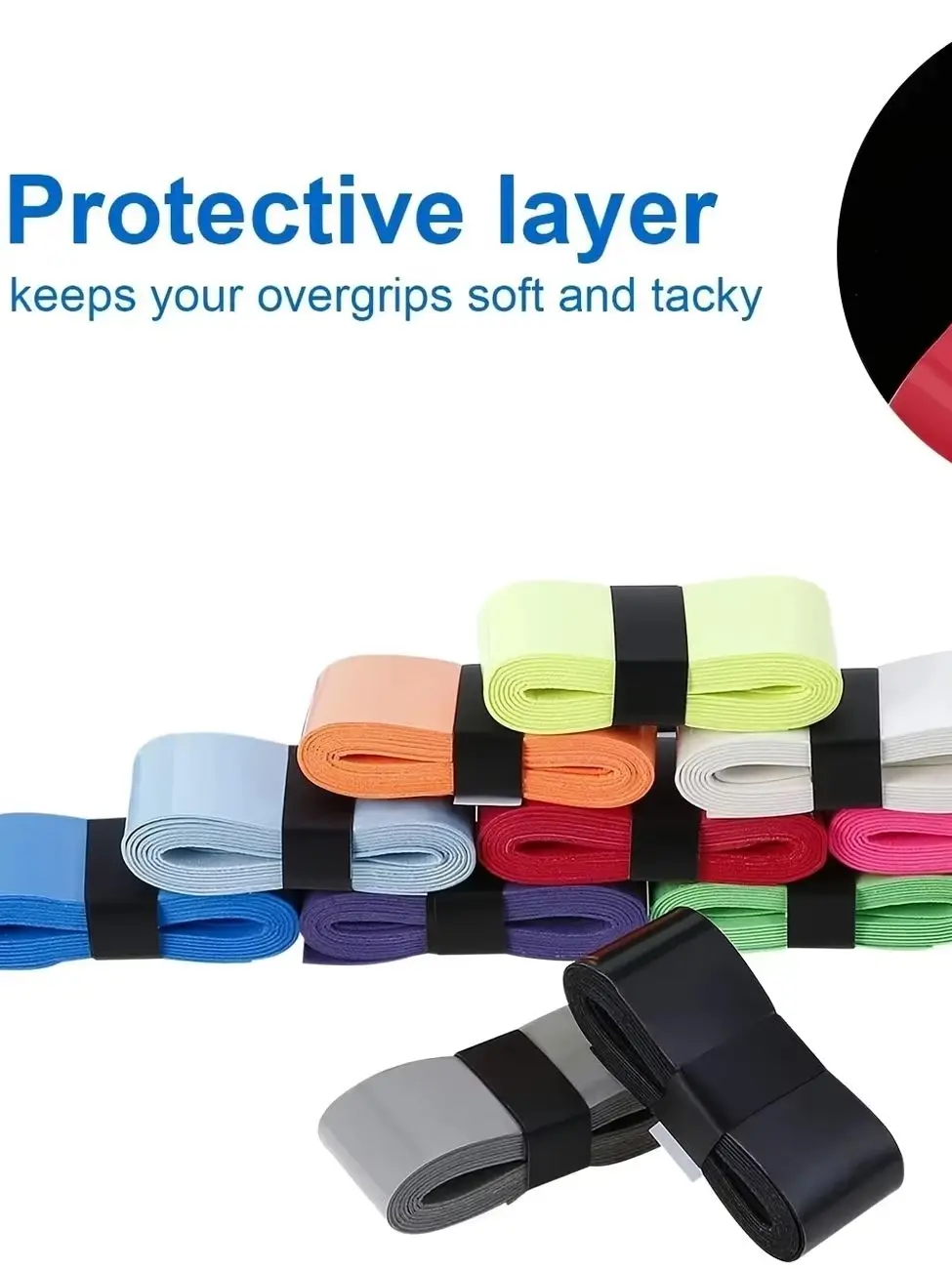 12 قطعة مضادة للانزلاق تنس مضرب كرة الريشة شريط لحام ماص للعرق آمن عقد لجميع المضارب ، مضرب كرة الريشة
