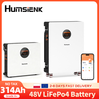 Humsienk 48V 100Ah/314Ah WALL-Mounted LiFePO4 Battery With Bluetooth 100A BMS 15000 Cycles For Inverter, RV, Solar Energy System