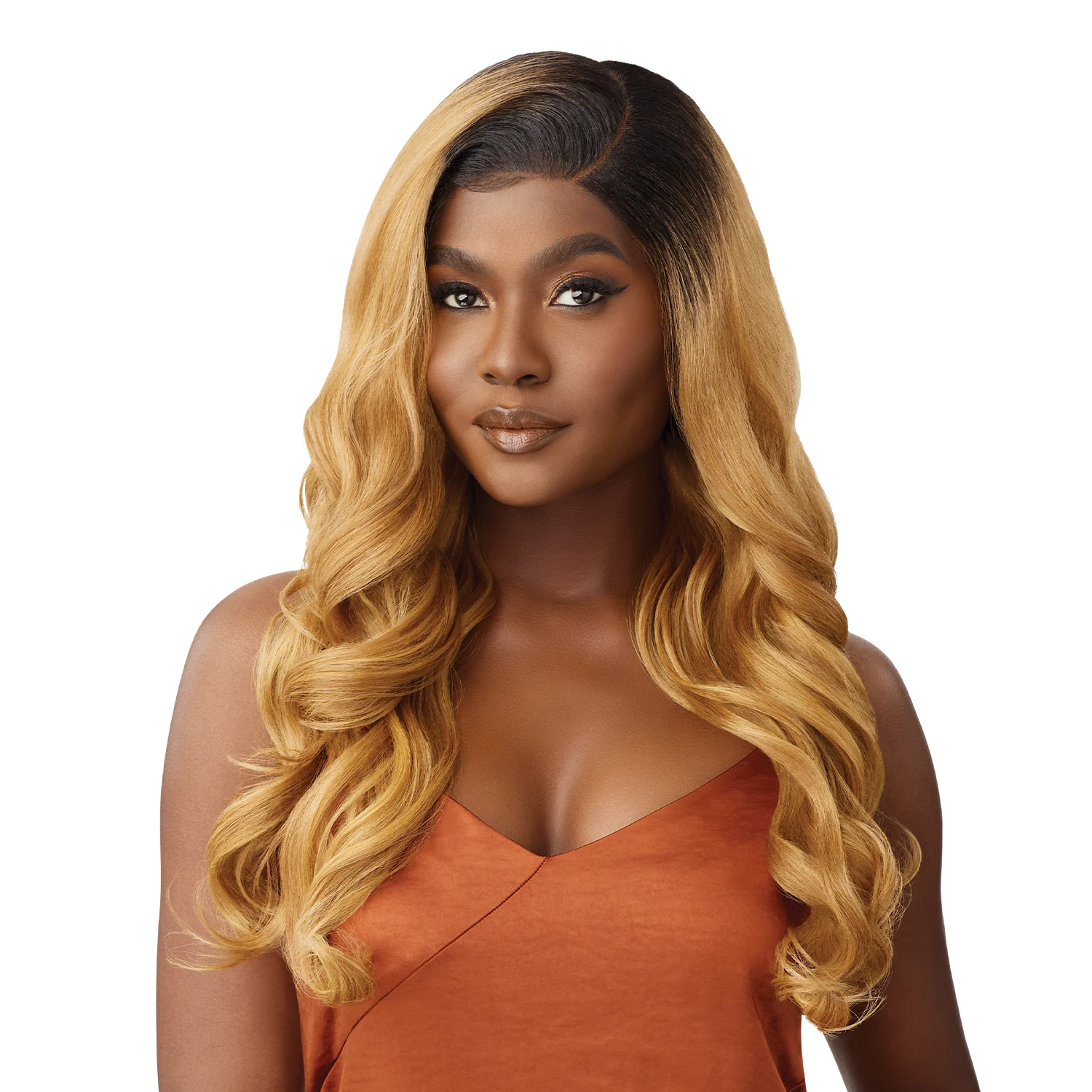 Outre Human Hair Blend Glueless HD 5X5 Lace Closure Wig Body Curl 24