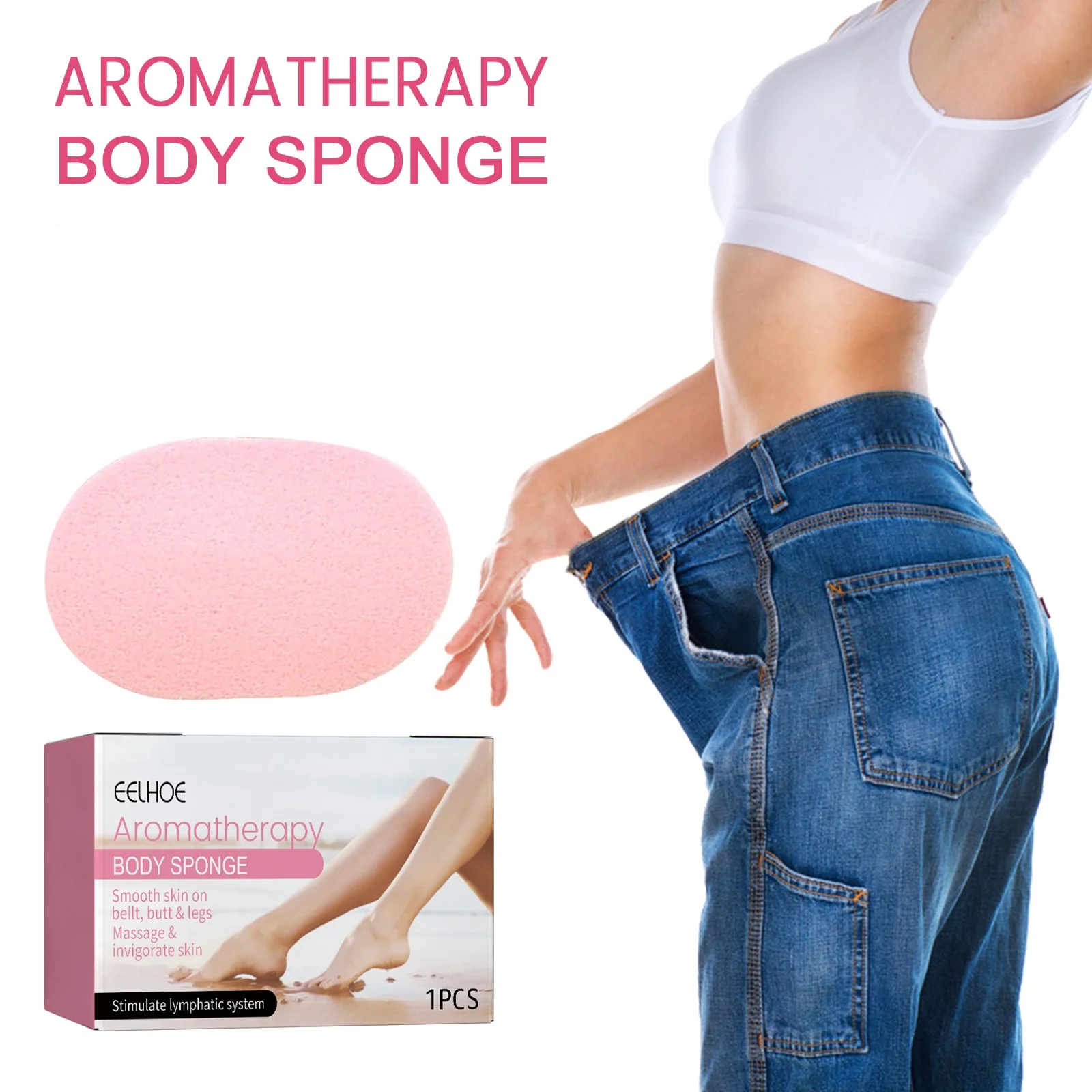 Aromatherapy Body Sponge Skin Care Smooth Massage Tighten Exfoliating Sponge Body Cleaning Massager Shower SPA Bath Accessories