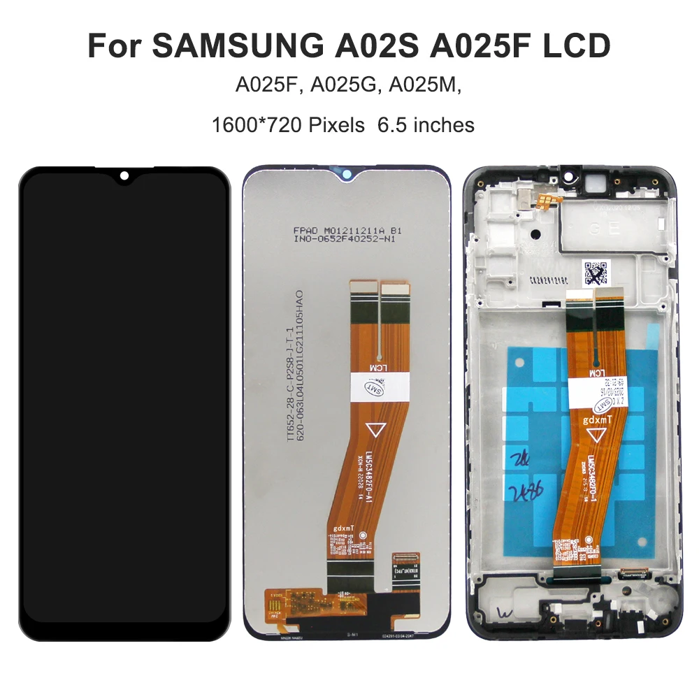 6.5\'\'A02S For Samsung For A025 A025F A025G A025M A025V A025A LCD Display Touch Screen Digitizer Assembly Replacement
