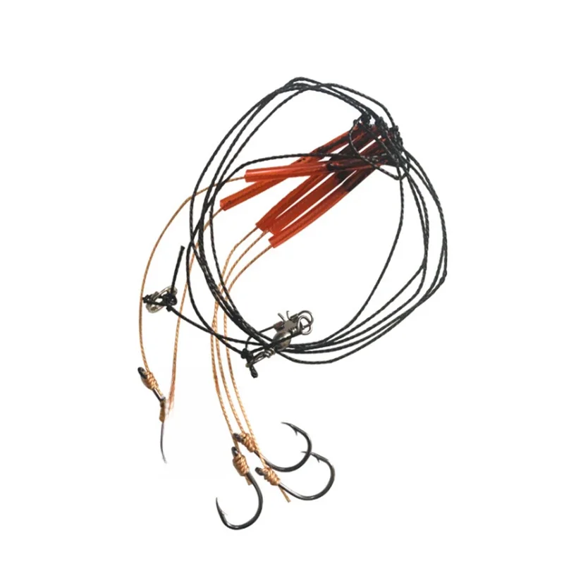 1 szt. 5 # -14 #   Haczyki wędkarskie z 5 małymi haczykami ze stali wysokowęglowej Przypony ze stali nierdzewnej Obrotowa przynęta wędkarska Przynęty Pesca Tackle — zdjęcie 2