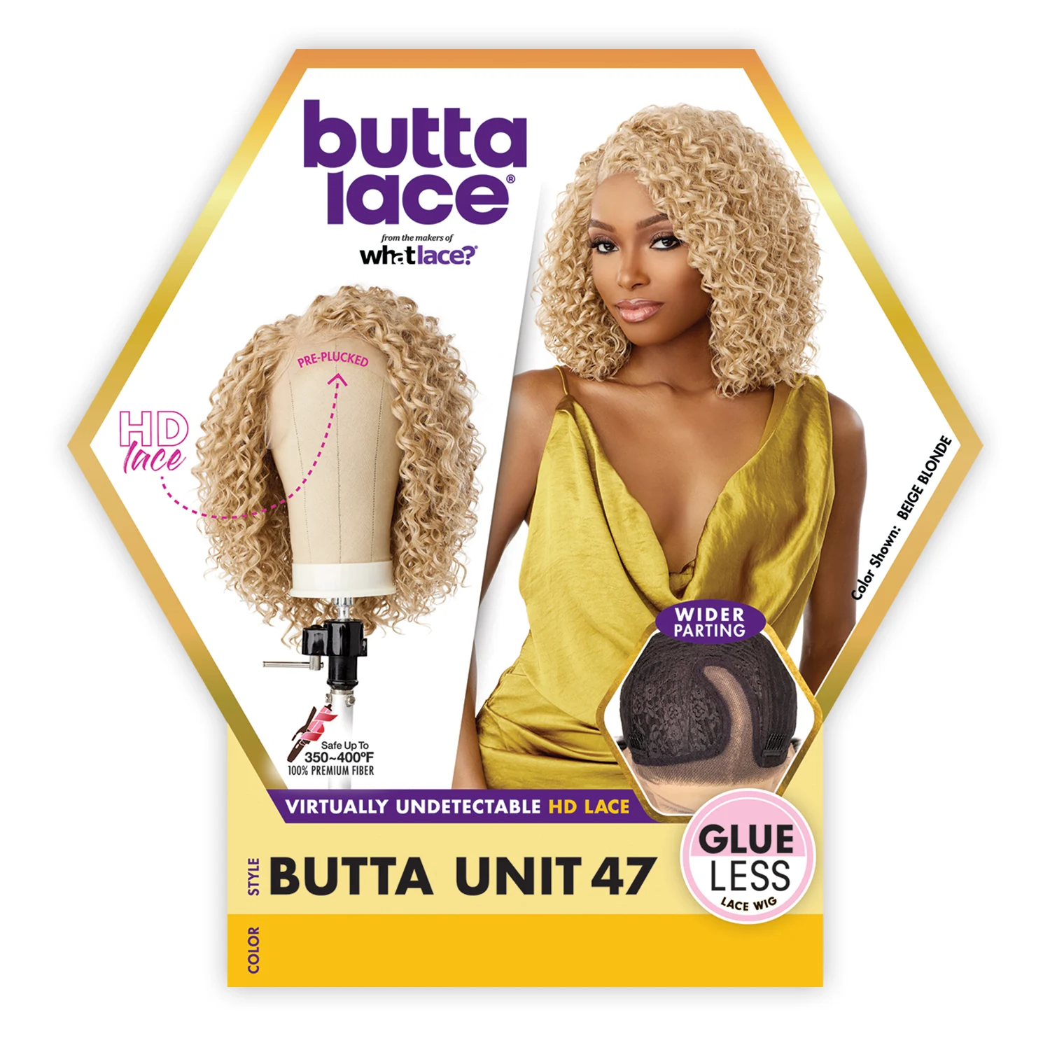 Sensationnel HD Lace Front Peruca Sintética Sem Cola Butta Lace Unit 47