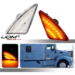 For 2008-2017 Kenworth T660 T170 T270 T370 Semi-Truck Front Cab Flare Side Marker Turn Signal Light Assemblies