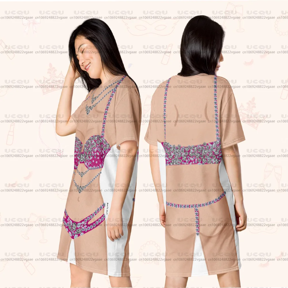 Bride Bikini T-Shirt Dress Costume Fun Loungewear Unique Gift Showgirl Top Tee Fun Loungewear Cosplay Skirt Party Hawaii 2026