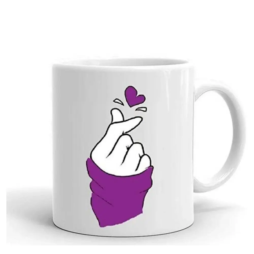 Heart purple stylish and high quality designed Mug Cup Jungkook V Suga JIMIN