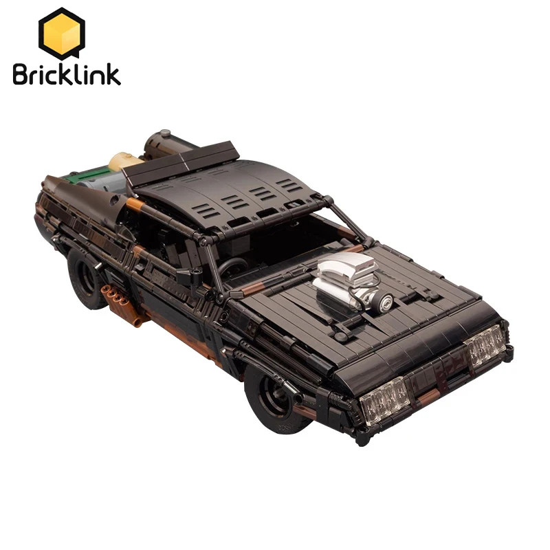 Bricklink Mad-Max Technical Car RC Black Interceptor Muscle Supercar Motor Remote Control MOC-35846 Building Blocks Toys Gift