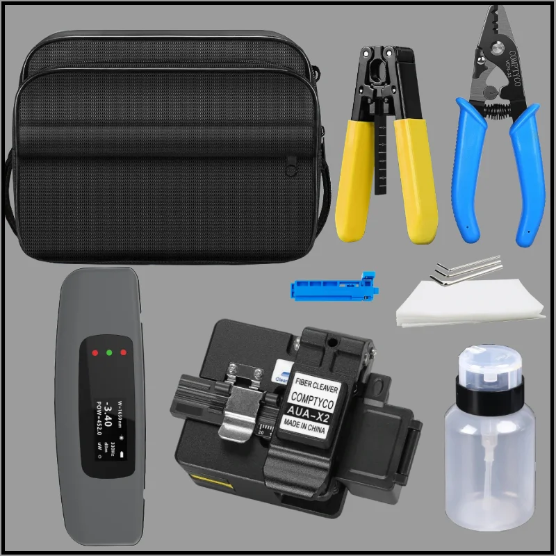 

FTTH Fiber Optic Tool Kit 2in1 Power Meter -70-+10db with 10mw vfl CleaverCable Stripper Tools Set Combination Set Kit Cable Kit