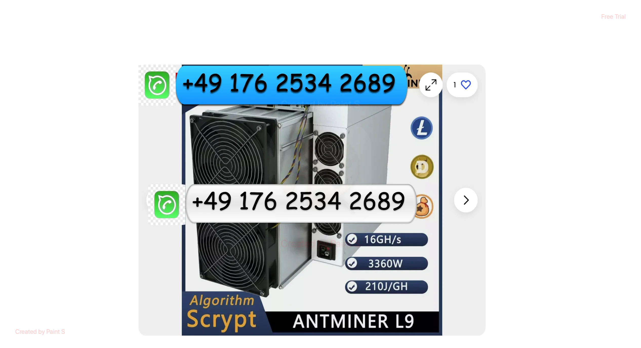 

H! TOP ПРЕДЛОЖЕНИЕ КУПИТЬ 2 ПОЛУЧИ 1 Бесплатно НОВЫЙ BITMAIN Antminer L9 16GH/S 3360W LTC/DOGE Майнер для монет с гарантией