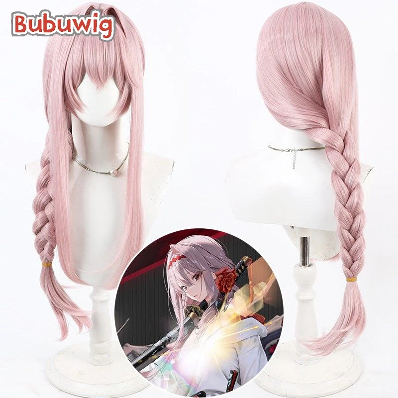 

Bubuwig Synthetic Hair Scarlet: Black Shadow Cosplay Wigs Nikke The Goddess of Victory 80cm Long Pink Braided Wig Heat Resistant