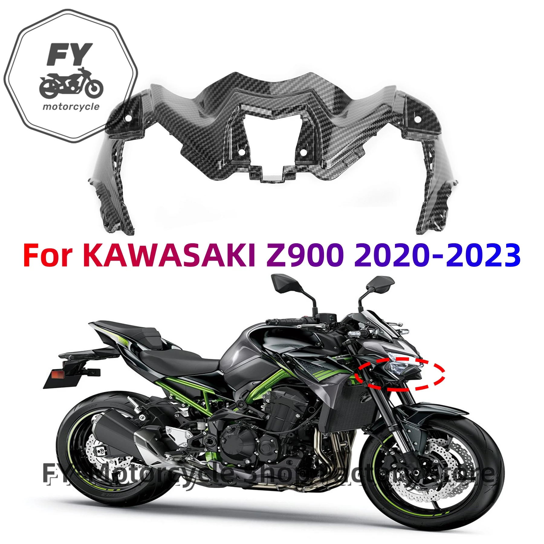 

2023 Z 900Motorcycle Accessories Front Upper Nose Headlight Fairing Cowls Head Light Cover For KAWASAKI Z900 2020 2021 2022 2023