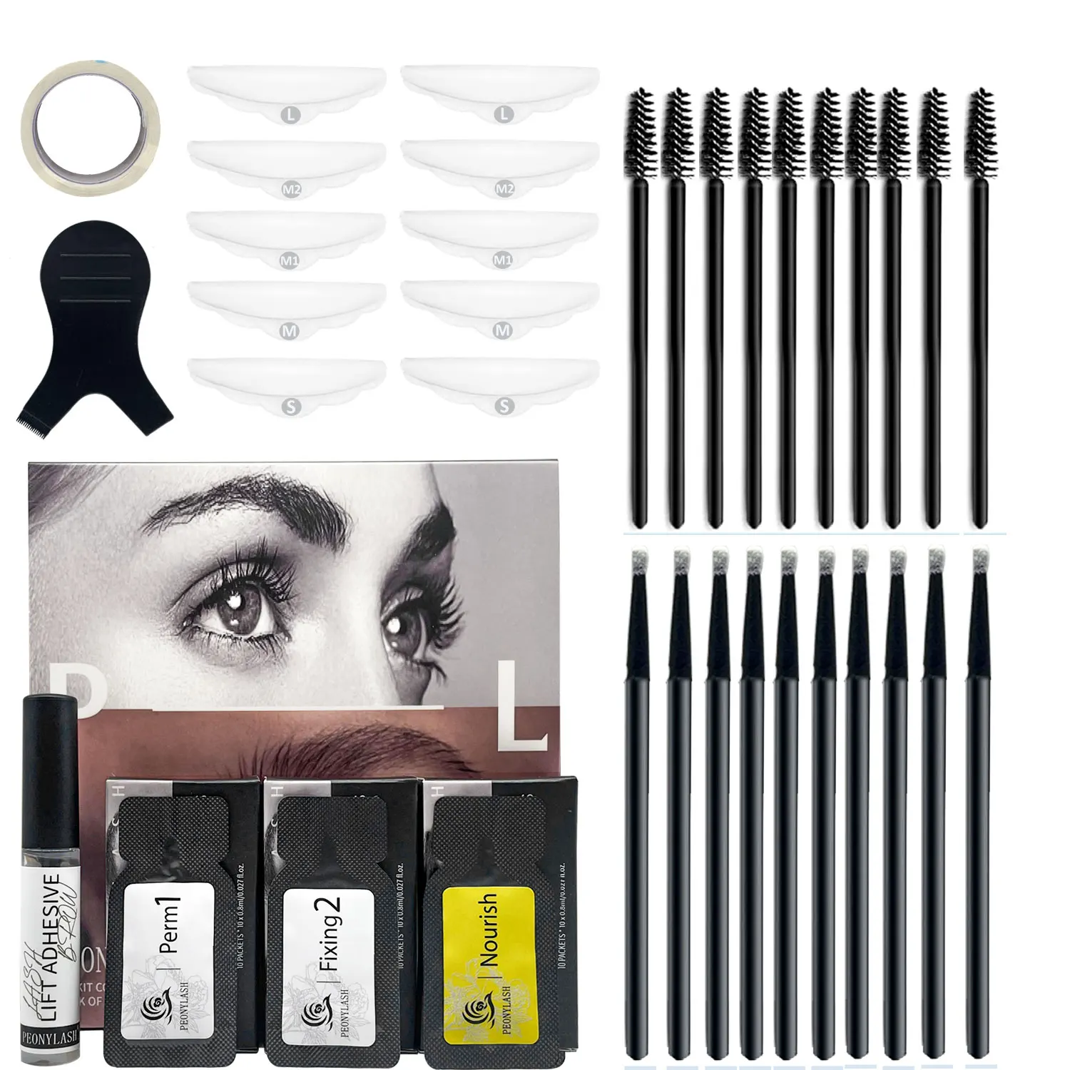 Complete Wimpers Liftkit 5 Minuten Wimper-En Wenkbrauwliftlijmkit Private Label Wimperkit