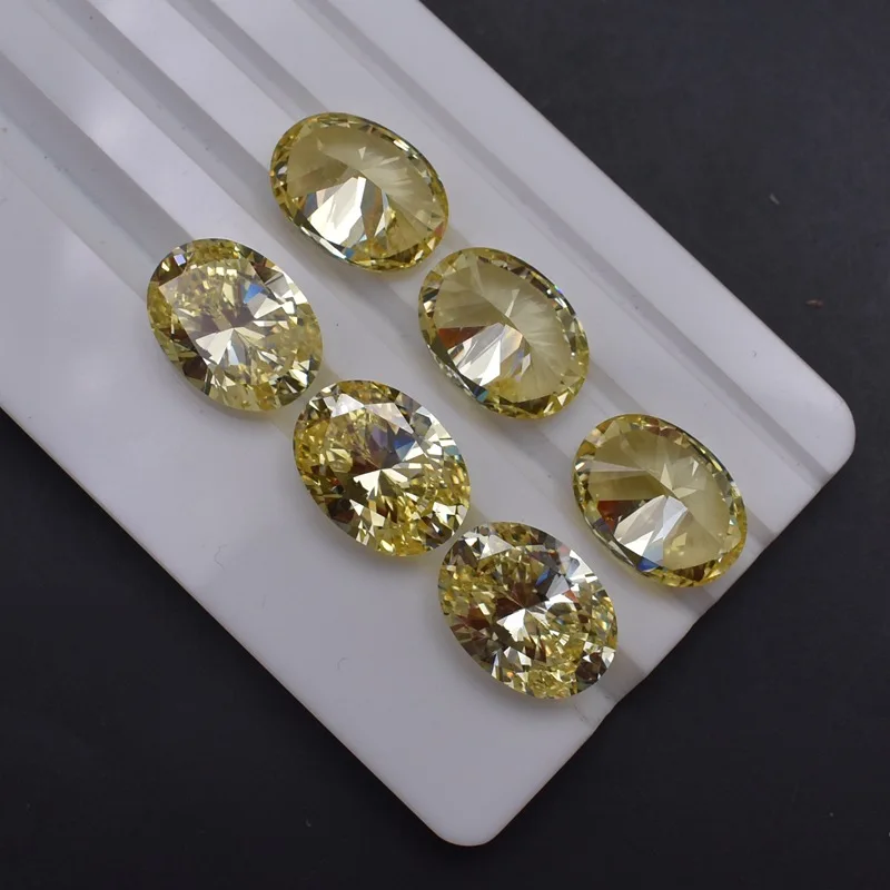 

Boxed Pale Yellow Oval Cut Gemstones for Jewelry Making VVS Loose Gemstone Beads