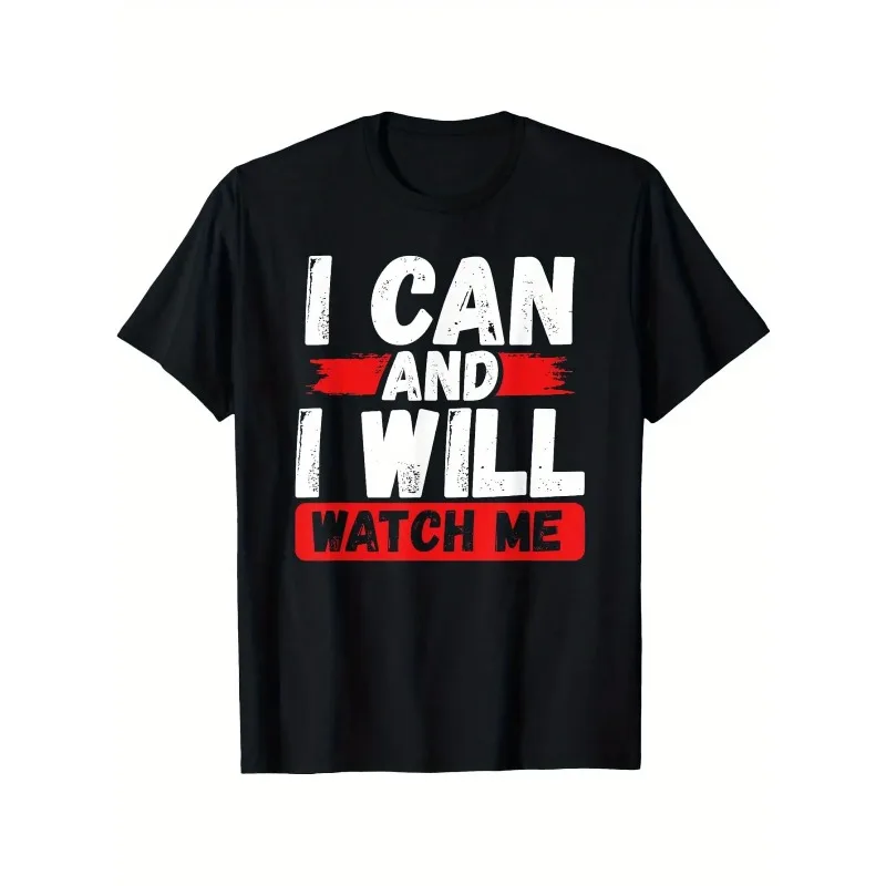 

I Can I Will Believe in Yourself Motivational T-Shirt Pure Cotton Unisex Casual Sporty Tee Slightly Stretchy Fit