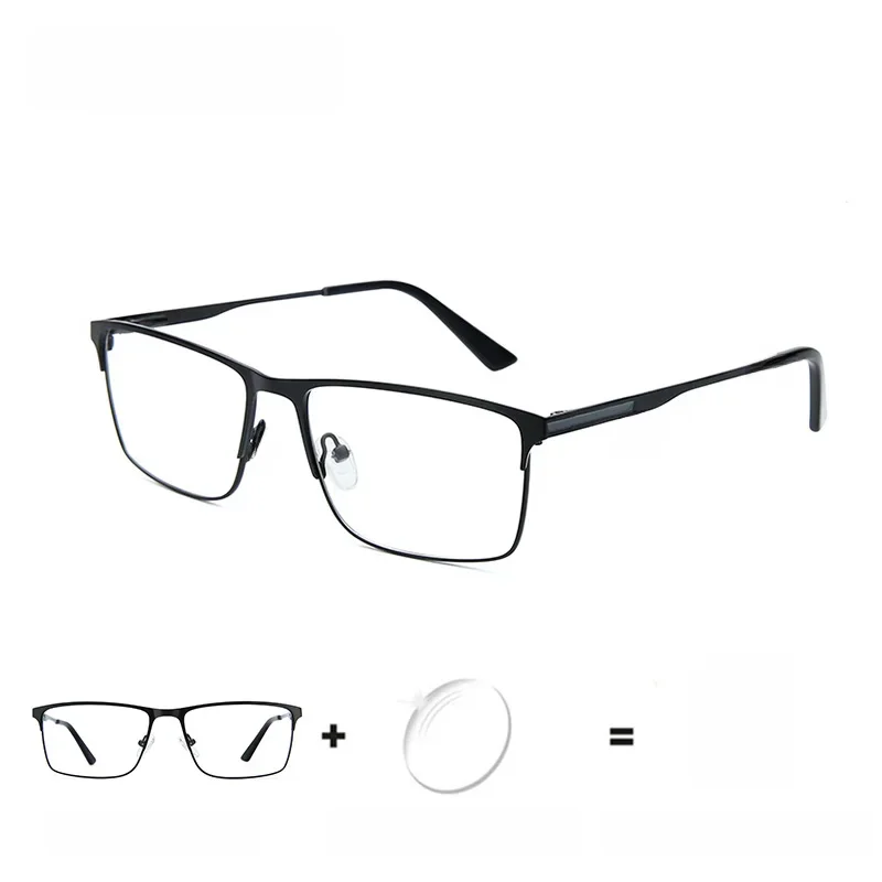 ZENOTTIC Heren Titanium Progressieve Prescription Glazen Vierkante Anti Blauw Licht Myopie Glazen Zakelijke Fotochrome Glazen Hyperopie Glazen Mode Optische Glazen - afbeelding 2
