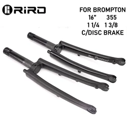 RIRO Folding Bicycle Fork For Brompton 16ββ 355 1 1/4 1 3/8 Folding Bike Front Fork Carbon Fiber Bike Rigid Fork