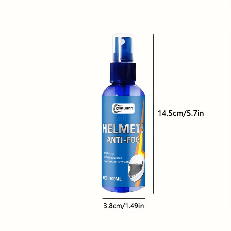 100ml Quick-Acting Anti-Fog Spray, Clear Vision Defogging Cleaner for Helmet Visors, Vehicle Glass and Motorcycle Riding view 6