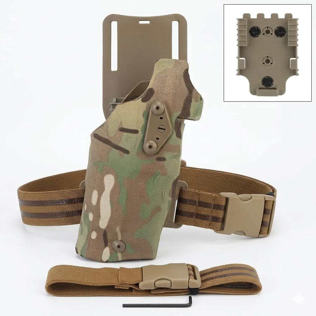 

Tactical Holster for Glock 17 19 Ambidextrous Drop Leg Platform Compatible Airsoft Gear Quick Release Hunting Waist Pistol Holst