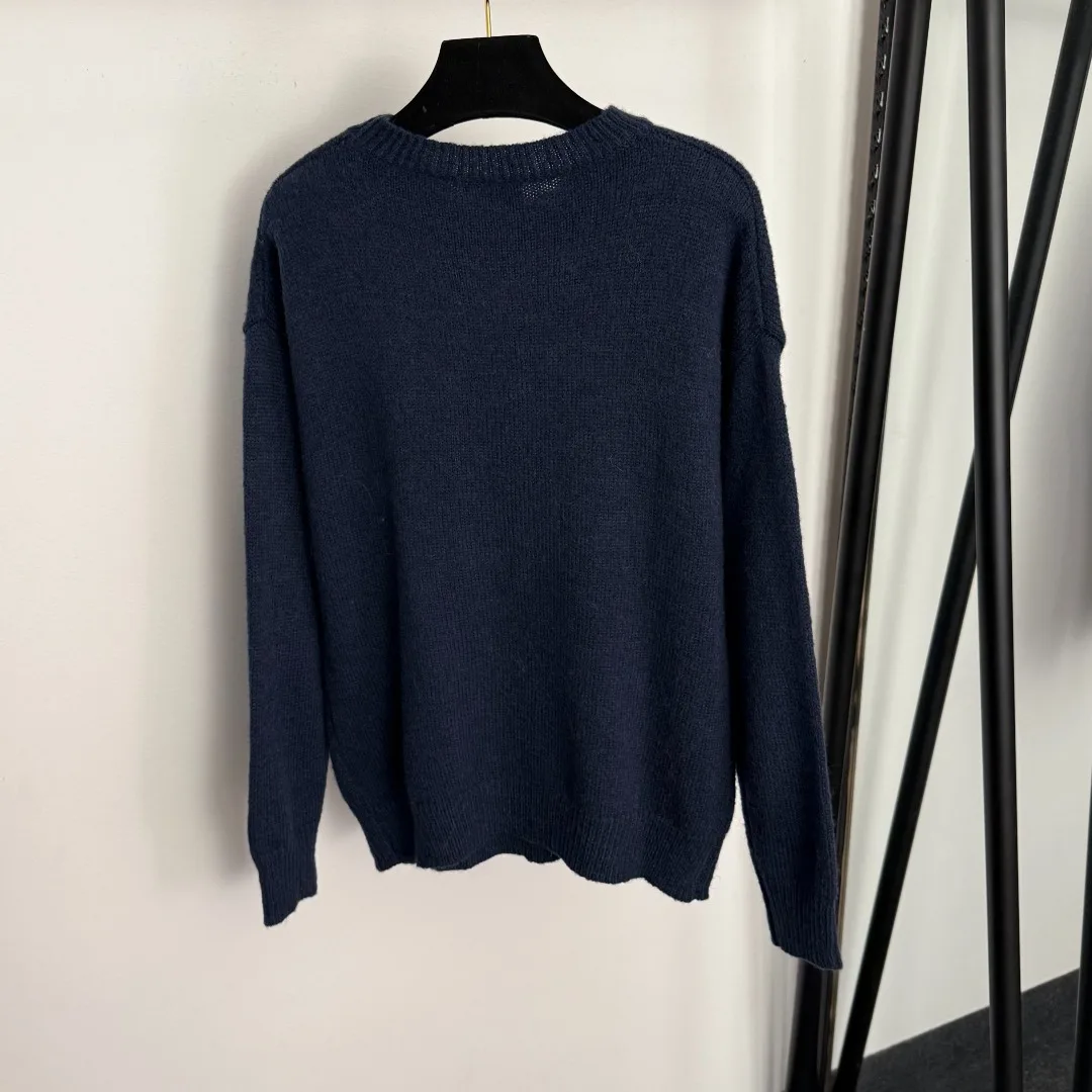 

25 women's new retro pullover round neck knitted embroidered long sleeved patterned sweater