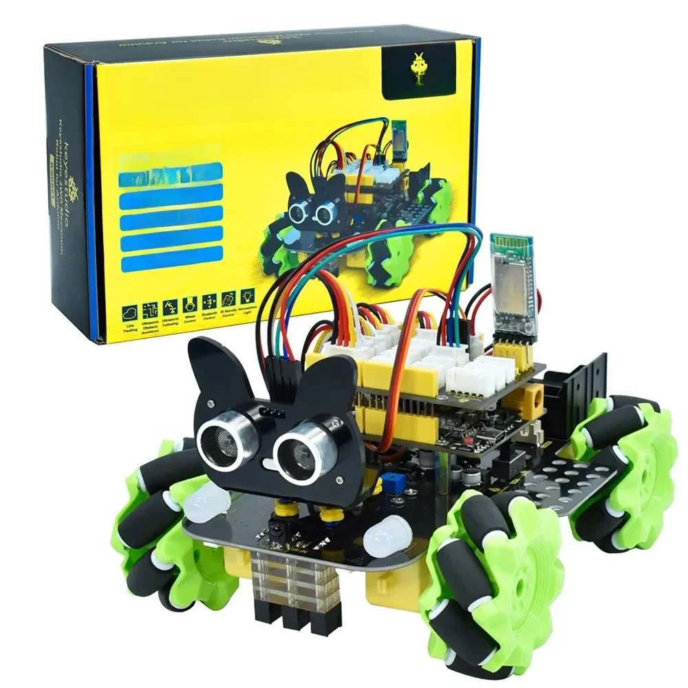 Zestaw robota samochodowego Keyestudio Mecanum 4WD dla Arduino, inteligentny projekt DIY dla dorosłych, zestaw do programowania STEM, łatwy montaż. — zdjęcie 2