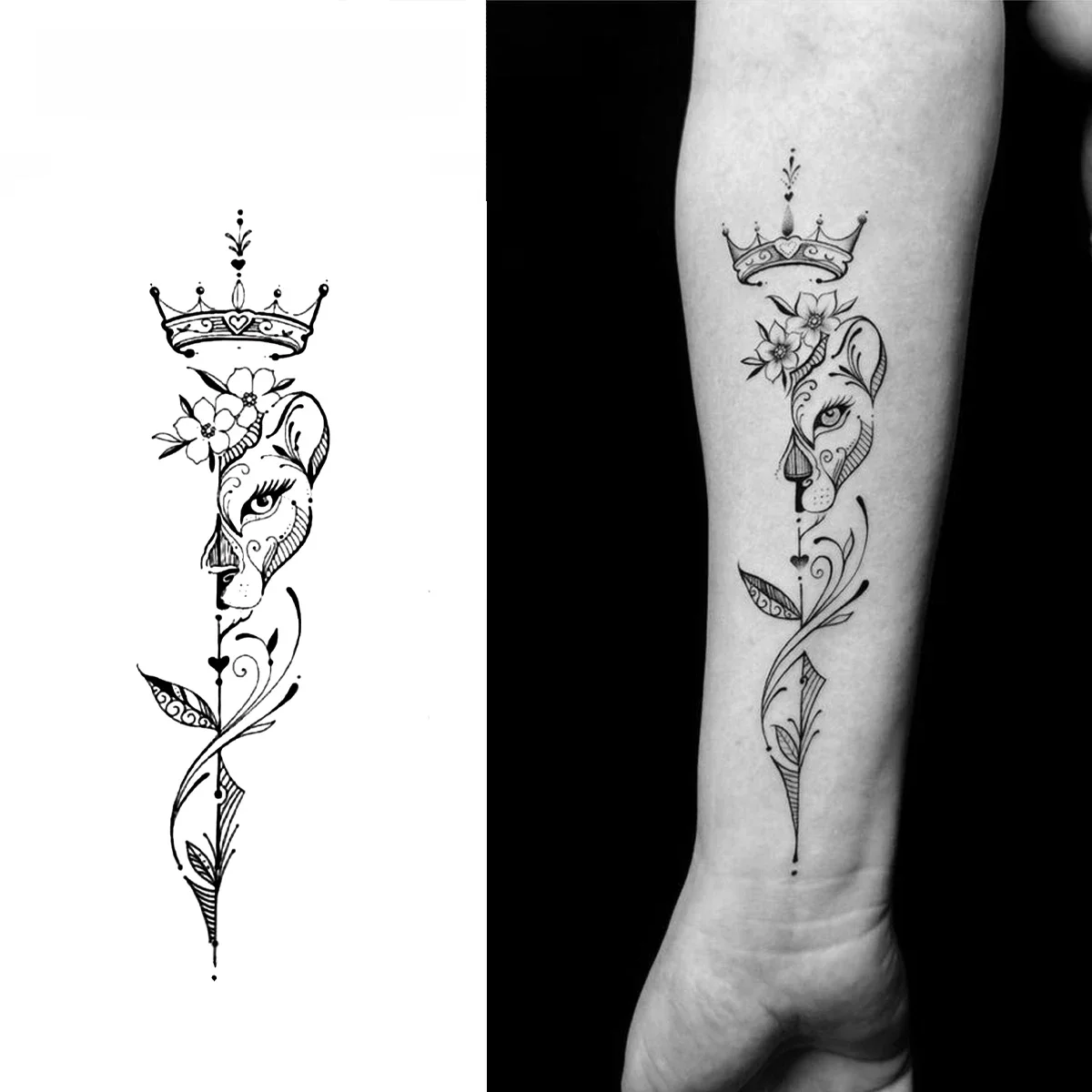 Tatouage temporaire fleur léopard, dure jusqu'à 15 jours, nouvelle technologie magique, autocollant semi-continu étanche