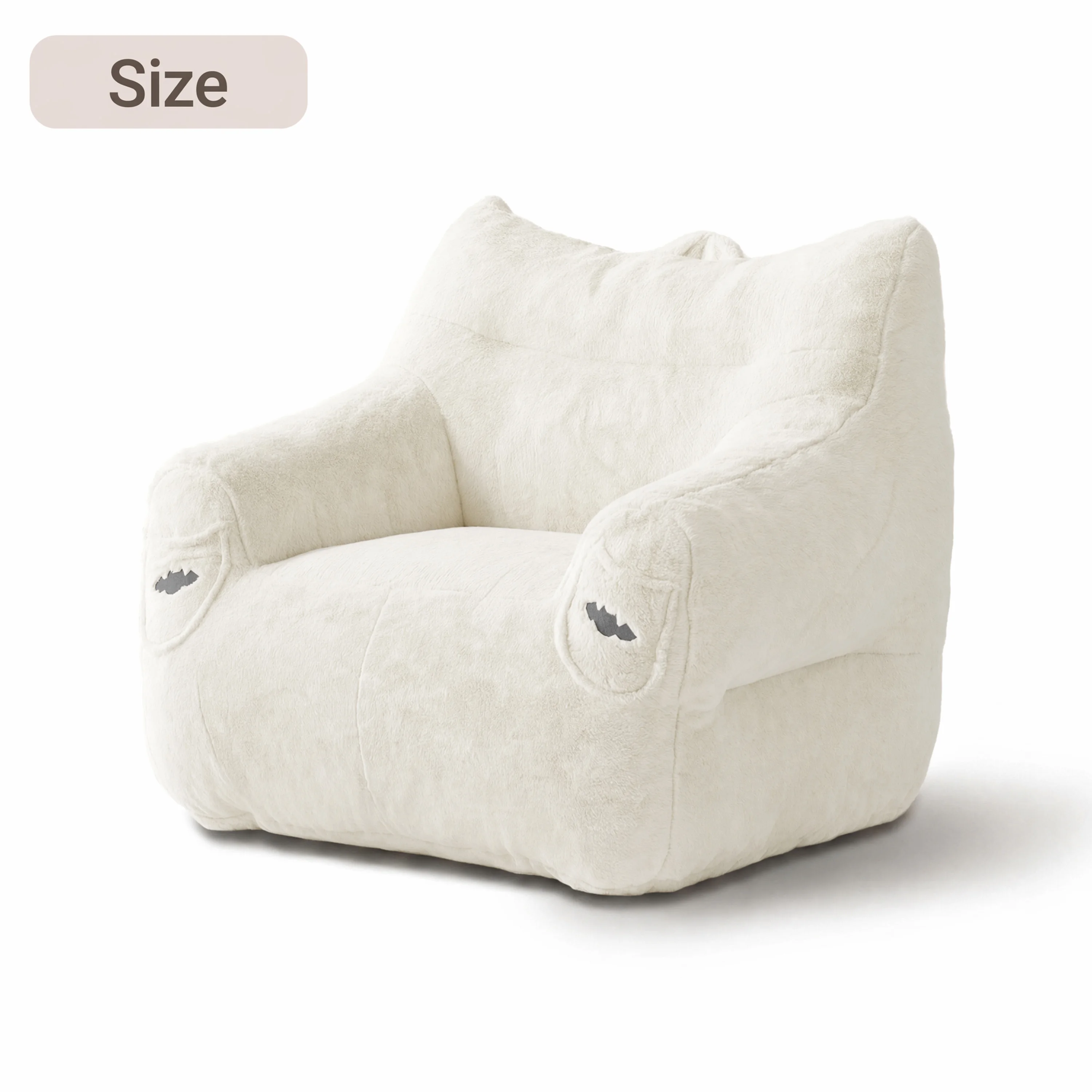 Oversized Corduroy Bean Bag Chair Ergonomic High Back Sofa with Side Pocket & Handle - High Resilience Foam Floor Armchair for Living Room Bedroom view 7