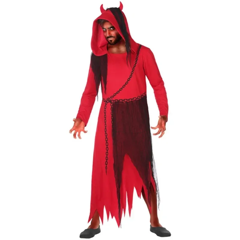 Disfraz demonio homem adulto rojo para halloween carnaval teatro