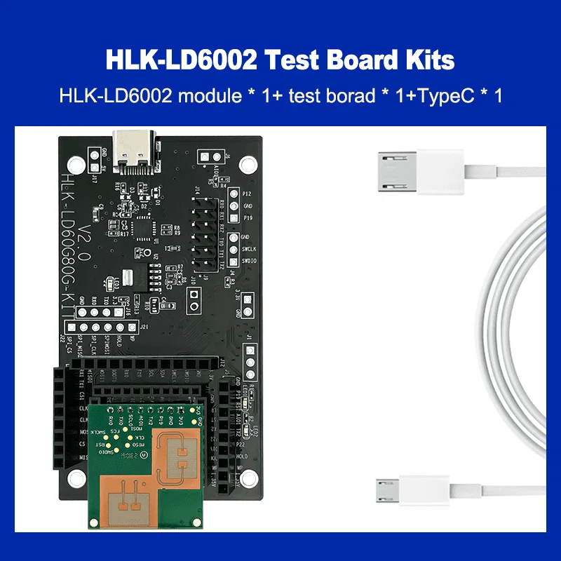 

60G LD6002 Human Respiration Breathing Heart Rate Sensor Motion Module Test Kit HLK-LD6002