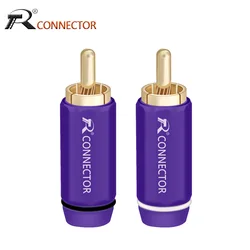 R Connector 1pair/2pcs High Quality RCA Connector Gold Plated RCA Male Plug Speaker Jack Plug RCA Cable Wire Connector