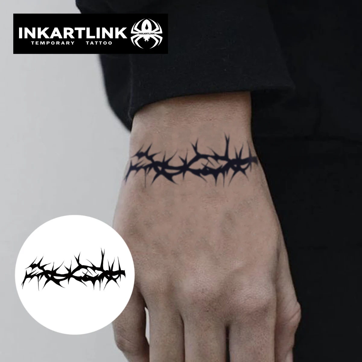 3 pcs Thorns Temporary Tattoo,Lasts To 15 Days New Technology Magic Waterproof Semi Permanent Sticker.