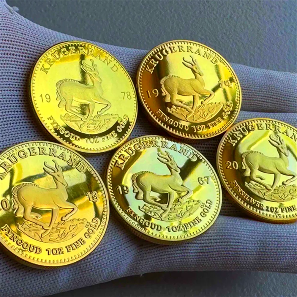 Moneda de oro Krugerrand de Sudáfrica Saudita, monedas coleccionables de Paul Kruger, artesanías de Metal, regalos creativos
