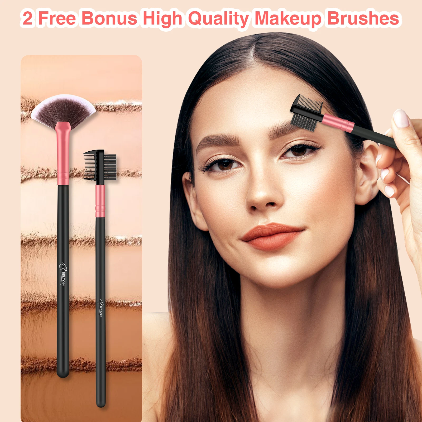 BESTOPE PRO Makeup Brushes Makeup Brush Set - 16 Pcs Premium Synthetic Foundation Concealers Eye Shadows Make Up Brushes set,Eye