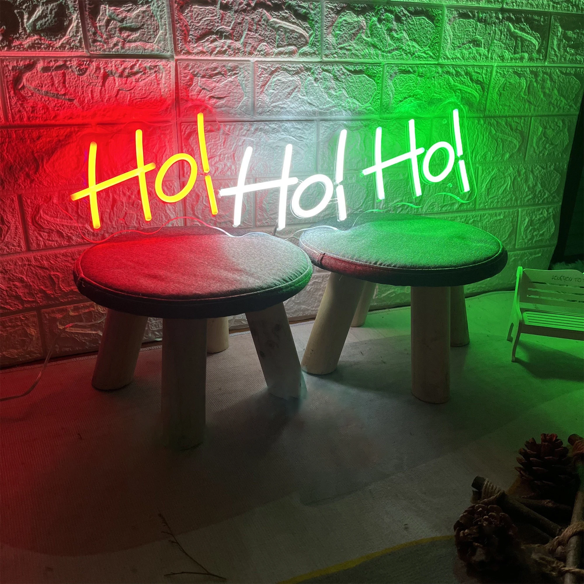 Ho Ho Ho Merry Christmas Led Neon Sign Custom Led Light Sign for Christmas Party Santa Neon Bedroom Decor Christmas Gifts